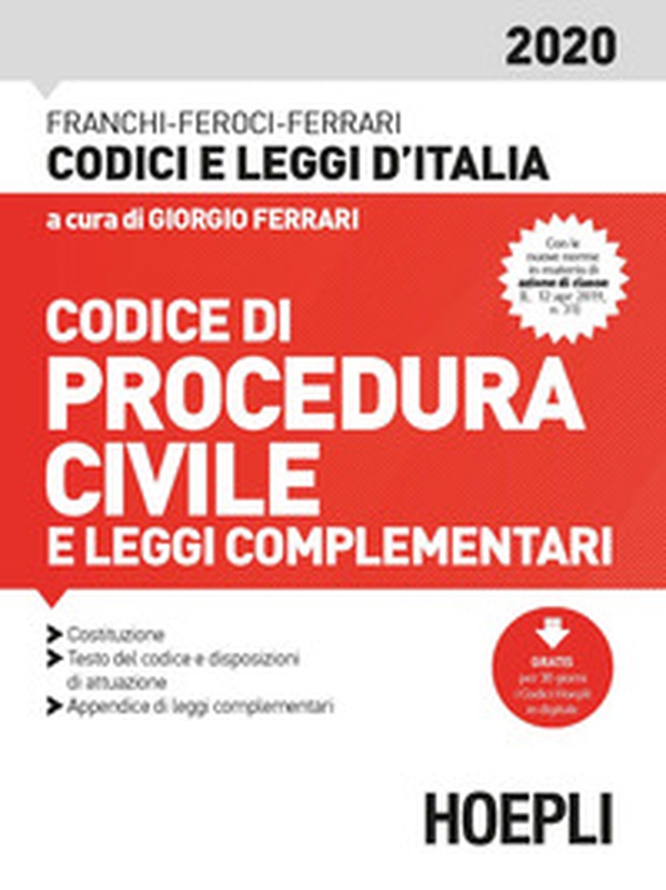 Codice procedura civile e leggi complementari 2020 - Librerie.coop Codice procedura civile e leggi complementari 2020 - Librerie.coop