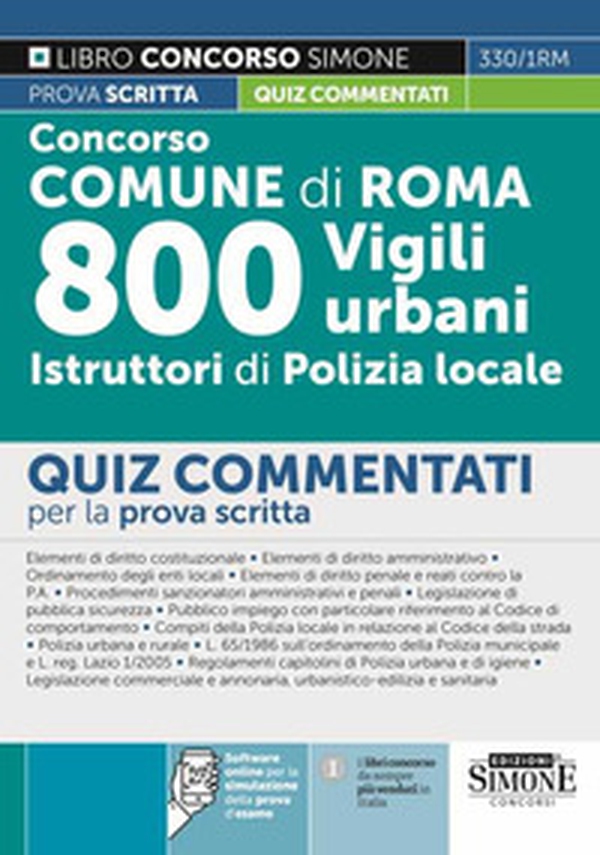 Concorso Comune di Roma. 800 vigili urbani istruttori di polizia locale. Quiz commentati - Librerie.coop Concorso Comune di Roma. 800 vigili urbani istruttori di polizia locale. Quiz commentati - Librerie.coop