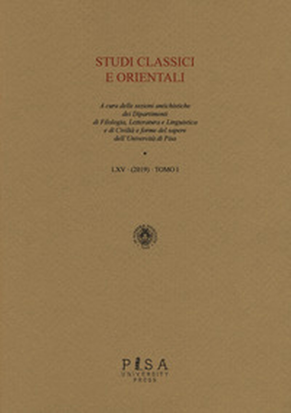 Studi classici orientali - Vol. 65\1 - Librerie.coop Studi classici orientali - Vol. 65\1 - Librerie.coop