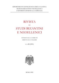 Rivista di studi bizantini e neoellenici - Vol. 28 - Librerie.coop