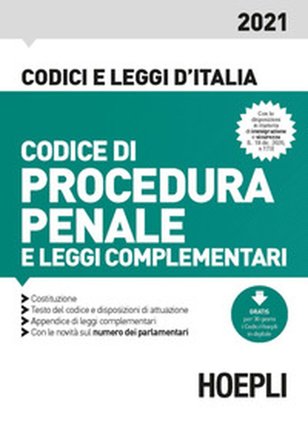 Codice di procedura penale e leggi complementari 2021 - Librerie.coop Codice di procedura penale e leggi complementari 2021 - Librerie.coop
