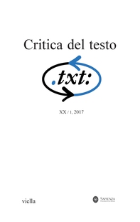 Critica del testo (2017) Vol. 20/1 - Librerie.coop Critica del testo (2017) Vol. 20/1 - Librerie.coop