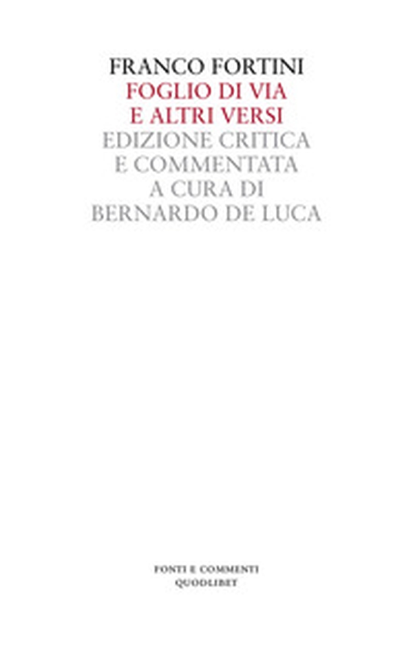 Foglio di via e altri versi - Librerie.coop Foglio di via e altri versi - Librerie.coop