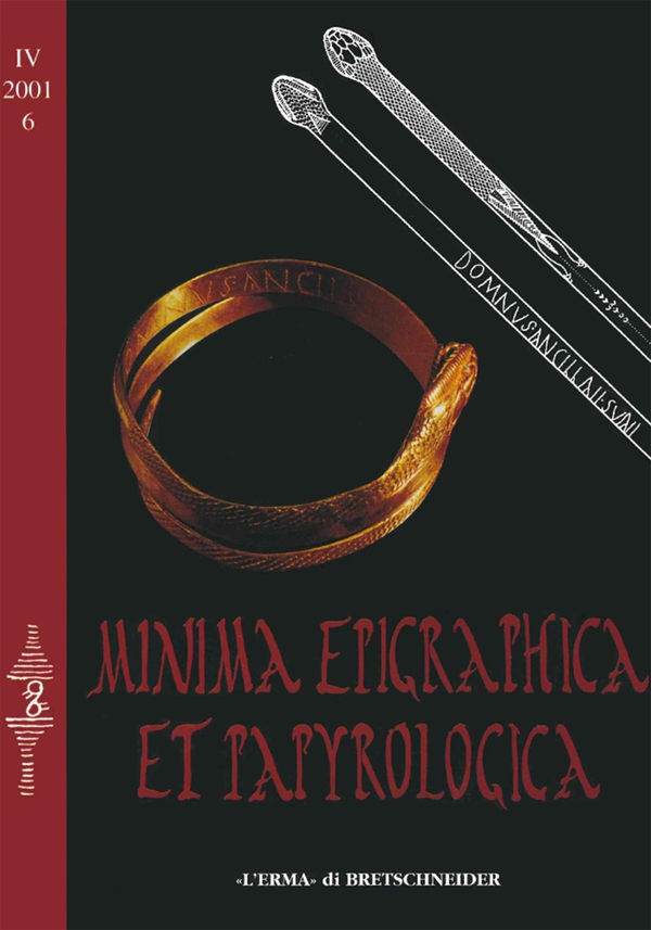 Minima Epigraphica et Papyrologica, anno IV, 2001, fasc. 6 - Librerie.coop