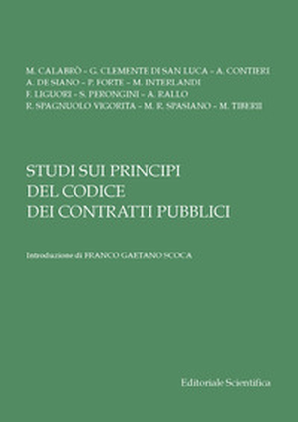 Studi sui principi del Codice dei contratti pubblici - Librerie.coop Studi sui principi del Codice dei contratti pubblici - Librerie.coop
