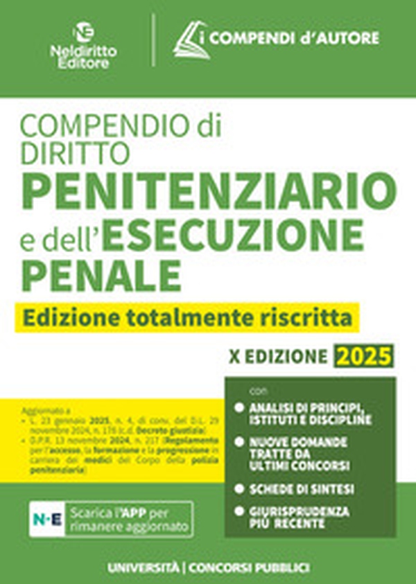 Compendio di diritto penitenziario e dell'esecuzione penale 2025 - Librerie.coop Compendio di diritto penitenziario e dell'esecuzione penale 2025 - Librerie.coop