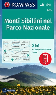 Carta escursionistica n. 2474 Monti Sibillini nel Parco Nazionale 1:50.000 - Librerie.coop