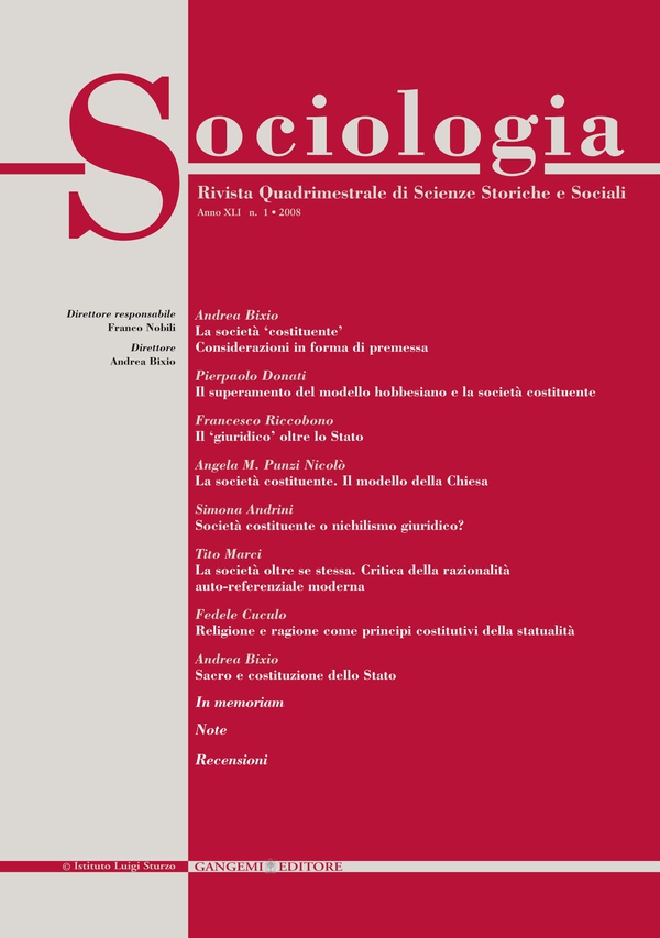 Sociologia n. 1/2008 - Librerie.coop Sociologia n. 1/2008 - Librerie.coop