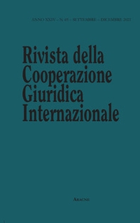 Rivista della Cooperazione Giuridica Internazionale. Quadrimestrale dell'istituto Internazionale di Studi Giuridici - Librerie.coop