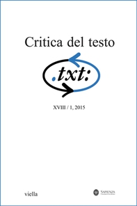 Critica del testo (2015) Vol. 18/1 - Librerie.coop Critica del testo (2015) Vol. 18/1 - Librerie.coop