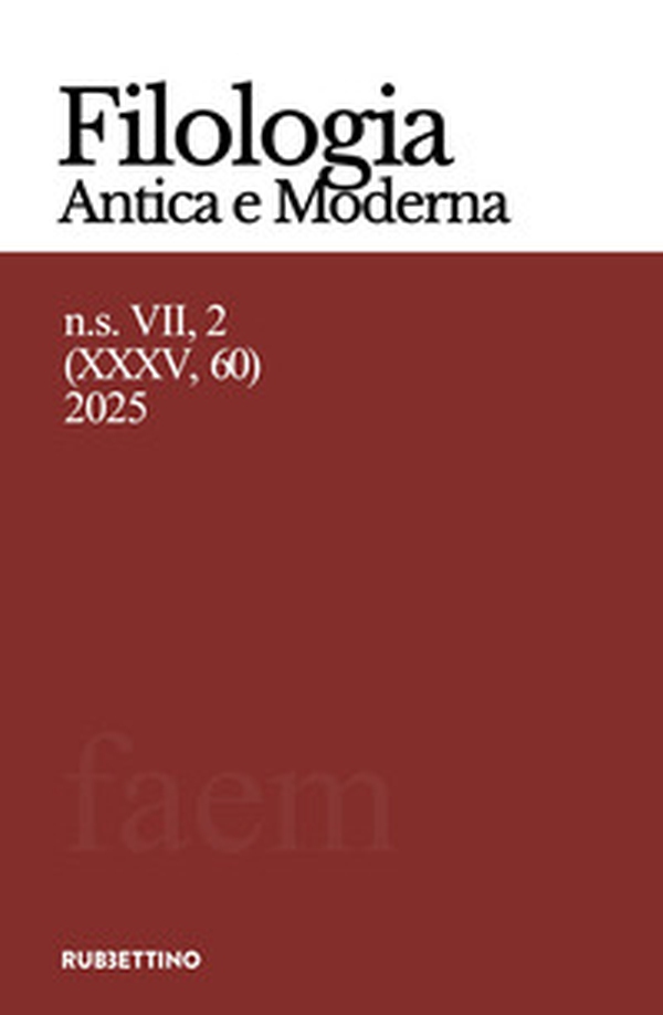 Filologia antica e moderna. Nuova serie - Vol. 60 - Librerie.coop