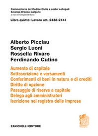 Art. 2438-2444 Aumento di capitale. Sottoscrizione e versamenti. conferimenti di beni in natura e di crediti. Diritto di opzione.Passaggio di riserve a capitale. Delega agli amministratori Iscrizione nel registro delle imprese - Librerie.coop