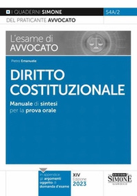 L'esame di avvocato. Diritto costituzionale. Manuale di sintesi per la prova orale rafforzata - Librerie.coop L'esame di avvocato. Diritto costituzionale. Manuale di sintesi per la prova orale rafforzata - Librerie.coop
