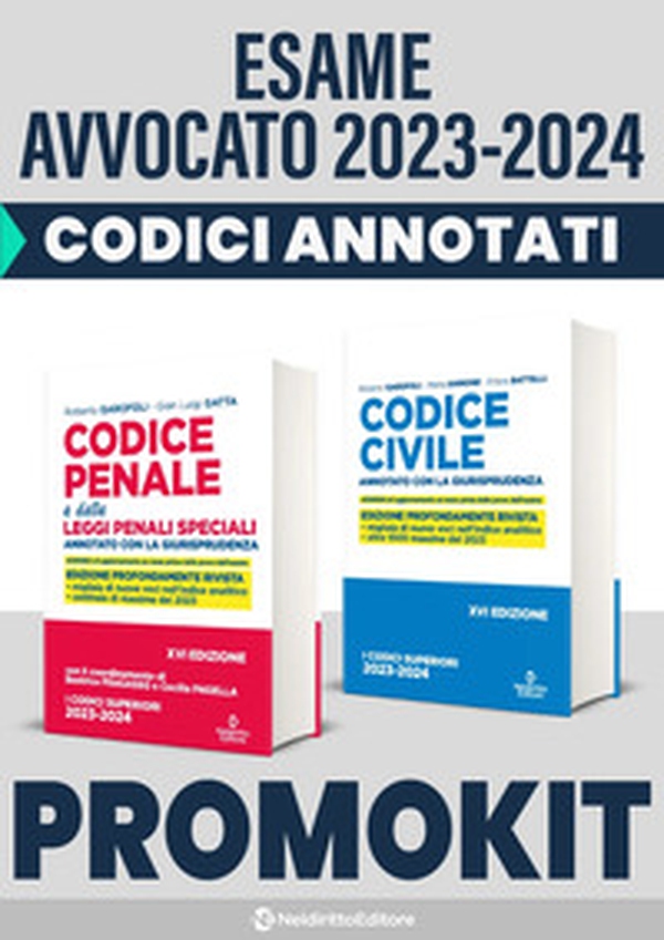 Kit codici esame avvocato 2023: Codice civile-Codice penale annotati con la giurisprudenza - Librerie.coop Kit codici esame avvocato 2023: Codice civile-Codice penale annotati con la giurisprudenza - Librerie.coop