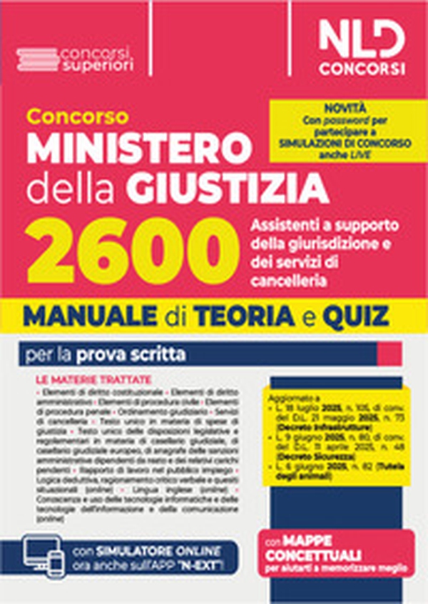 Concorso Ministero della Giustizia 2600 assistenti a supporto della giurisdizione dei servizi di cancelleria. Manuale di teoria e quiz per la prova scritta - Librerie.coop Concorso Ministero della Giustizia 2600 assistenti a supporto della giurisdizione dei servizi di cancelleria. Manuale di teoria e quiz per la prova scritta - Librerie.coop