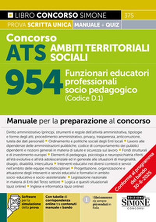 Concorso ATS Ambiti Territoriali Sociali 954 Funzionari educatori professionali socio pedagogici (Codice D.1) - Librerie.coop