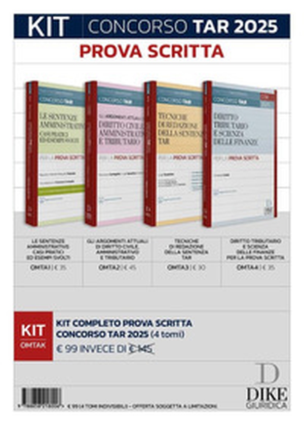 Kit concorso TAR 2025. Prova scritta - Librerie.coop Kit concorso TAR 2025. Prova scritta - Librerie.coop