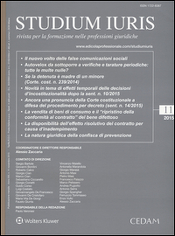 Studium iuris. Rivista per la formazione nelle professioni giuridiche - Vol. 11 - Librerie.coop Studium iuris. Rivista per la formazione nelle professioni giuridiche - Vol. 11 - Librerie.coop