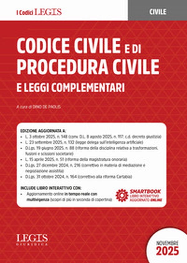 Codice civile e di procedura civile e leggi complementari (novembre 2025) - Librerie.coop