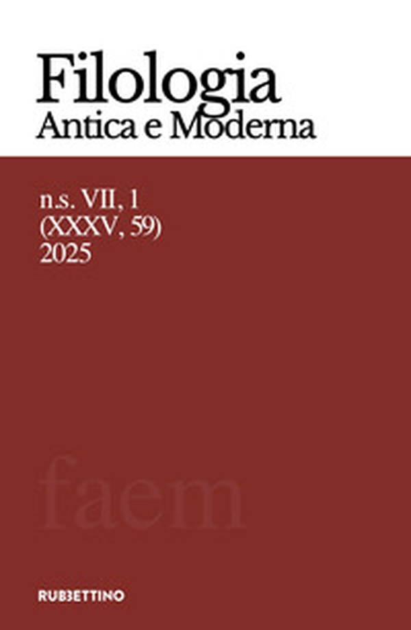 Filologia antica e moderna - Vol. 59 - Librerie.coop