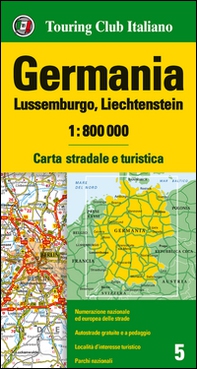 Germania, Lussemburgo, Liechtenstein 1:800.000. Carta stradale e turistica - Librerie.coop