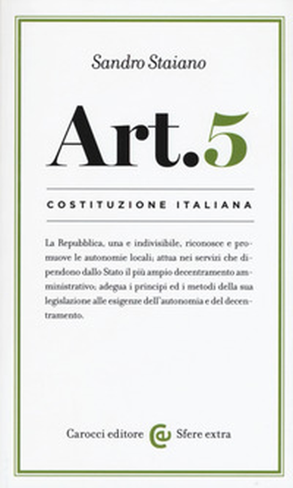 Costituzione italiana: articolo 5 - Librerie.coop Costituzione italiana: articolo 5 - Librerie.coop