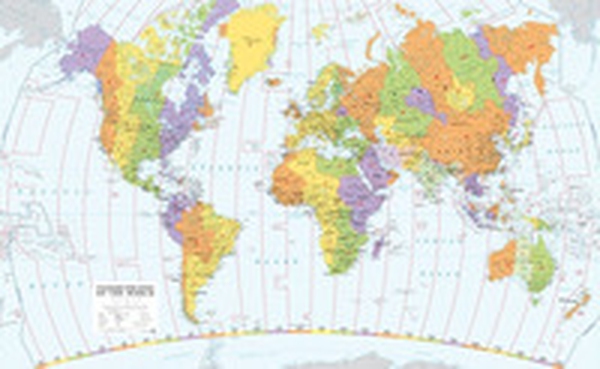 Time zones of the world. Scala 1:30.000.000 (carta murale plastificata stesa con aste cm 121x87) - Librerie.coop Time zones of the world. Scala 1:30.000.000 (carta murale plastificata stesa con aste cm 121x87) - Librerie.coop