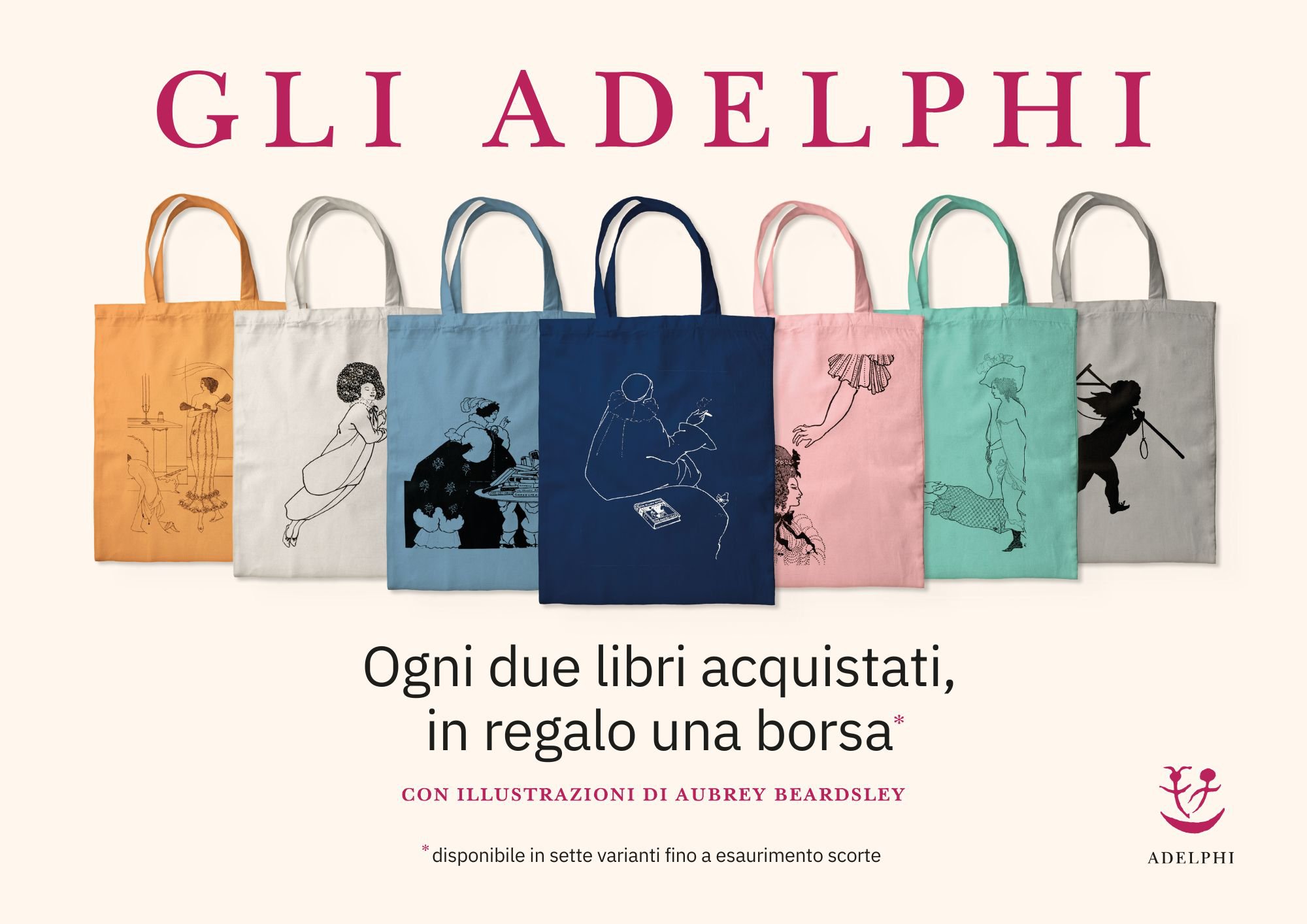 promozione Adelphi: ogni due libri acquistati in regalo una borsa