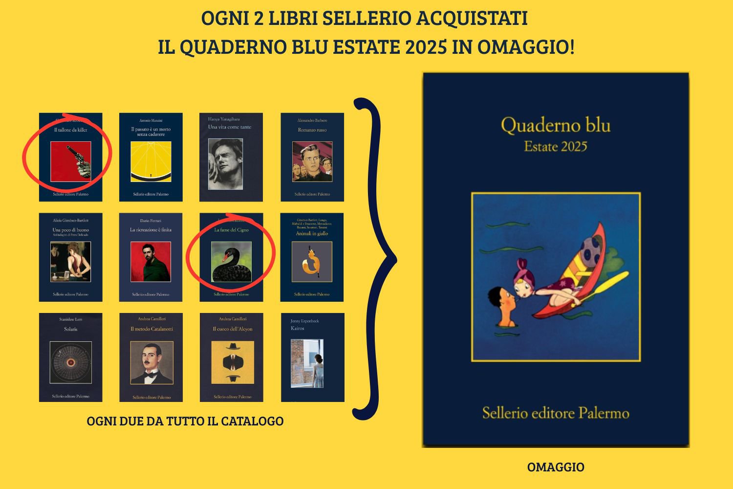 promozione sellerio - quaderno blu in omaggio ogni due libri dell'autore acquistati