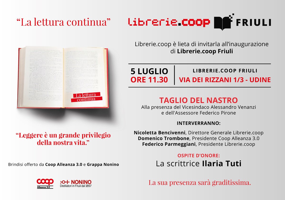 invito inaugurazione Librerie.coop Friuli a Udine