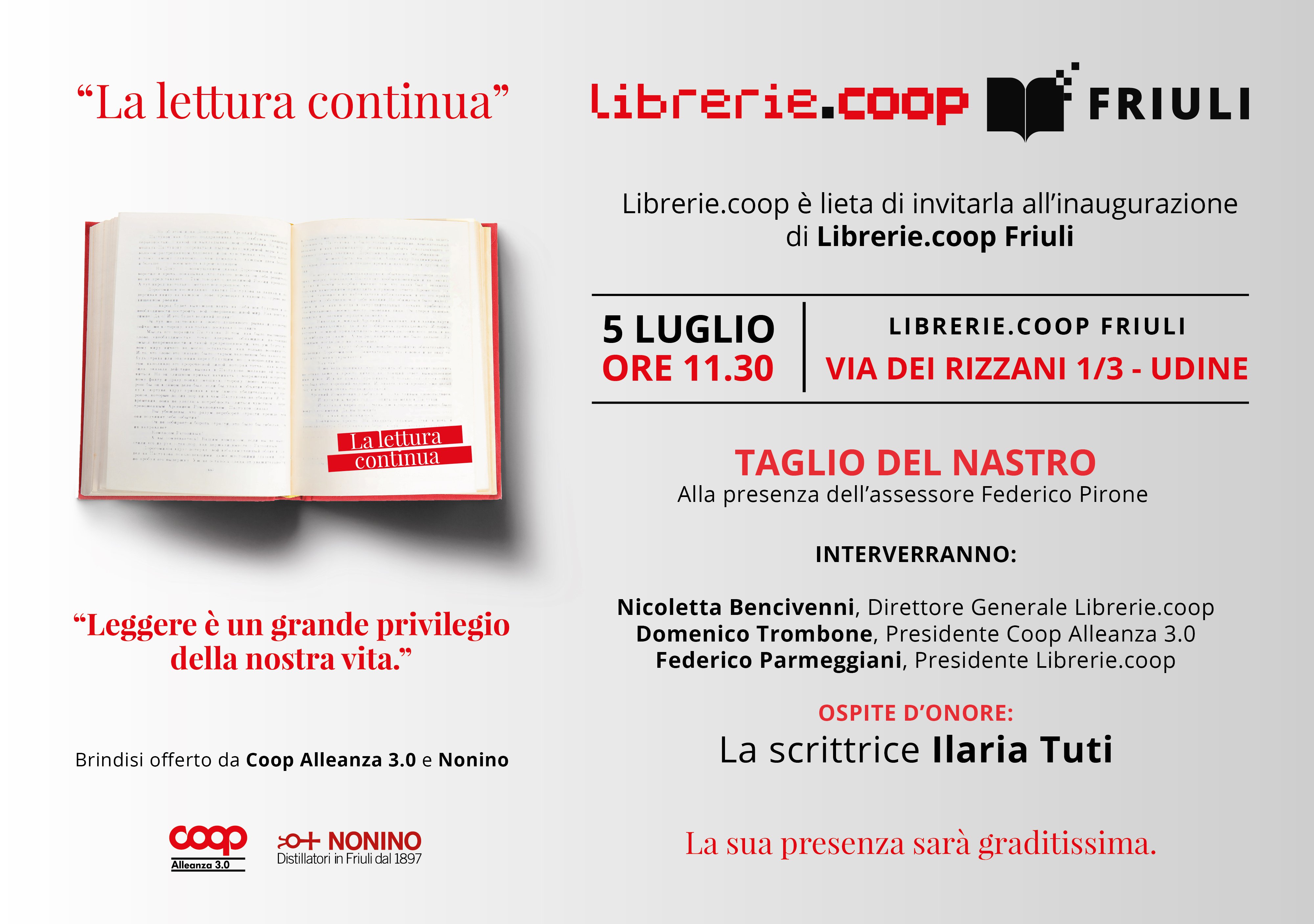 invito inaugurazione Librerie.coop Friuli a Udine