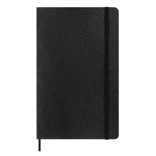 Taccuino Precious & Ethical Copertina morbida vegana, effetto pitone, a righe, Nero - Librerie.coop